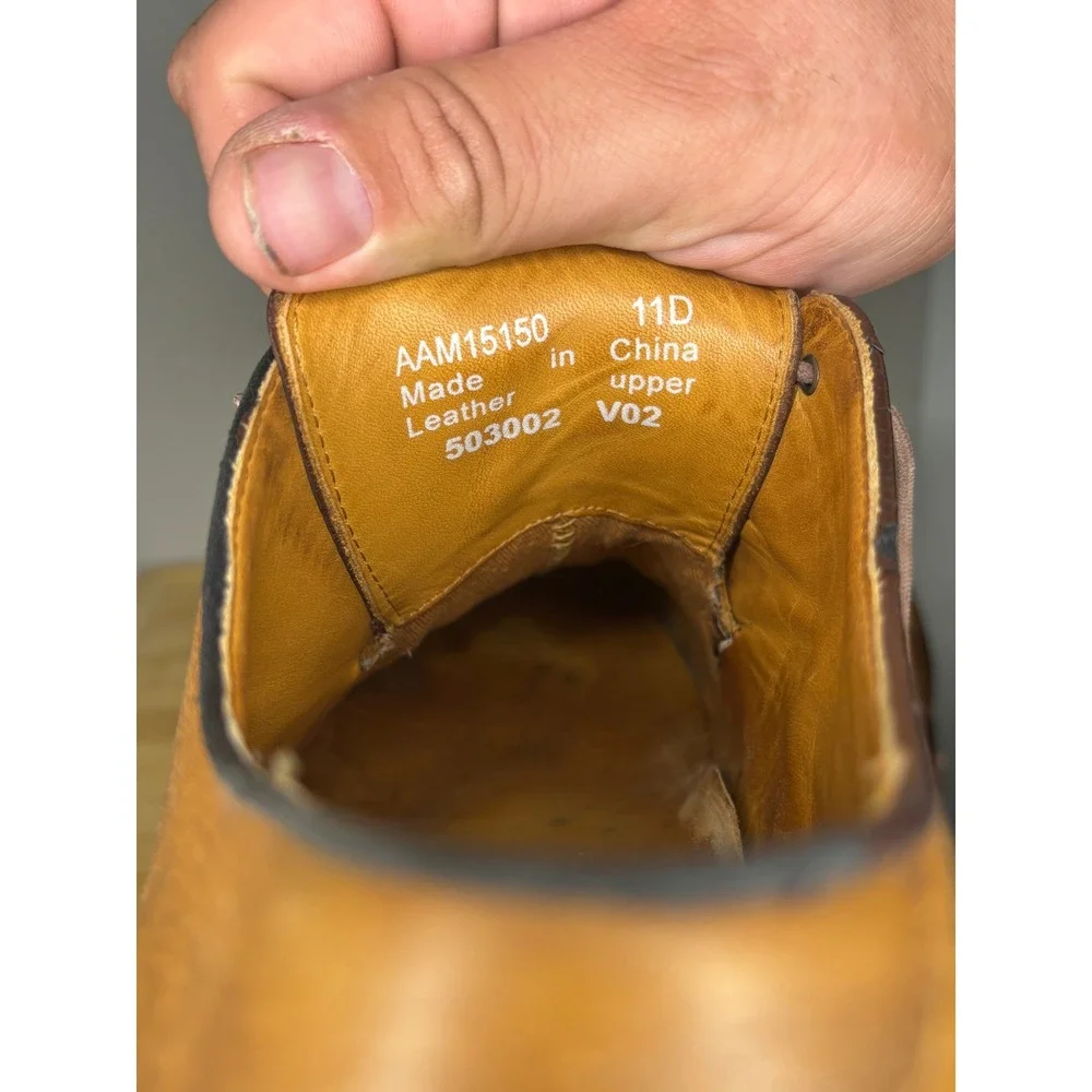 Polo Ralph Lauren Mens Tan Leather Derby Shoes 11D AAM15150 Brown Lace Up Oxford